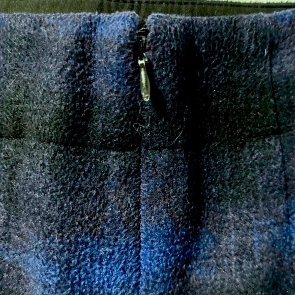 Loft Blue Black Buffalo Plaid Mini Skirt Women’s Size 0 Academia Western Fall - Picture 7 of 11